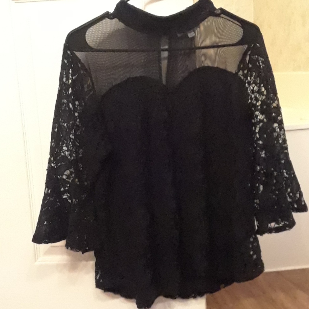 Women's black lace top